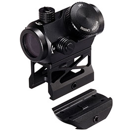 JS-Tactical BD01 2 MOA Red-Dot Sight inkl. 20 - 22 mm Halterung / Scope Riser schwarz